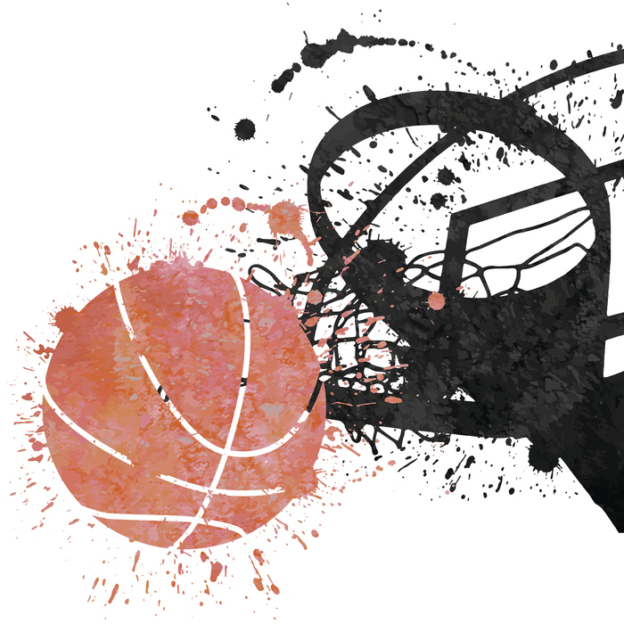 Basketball swishing through hoop