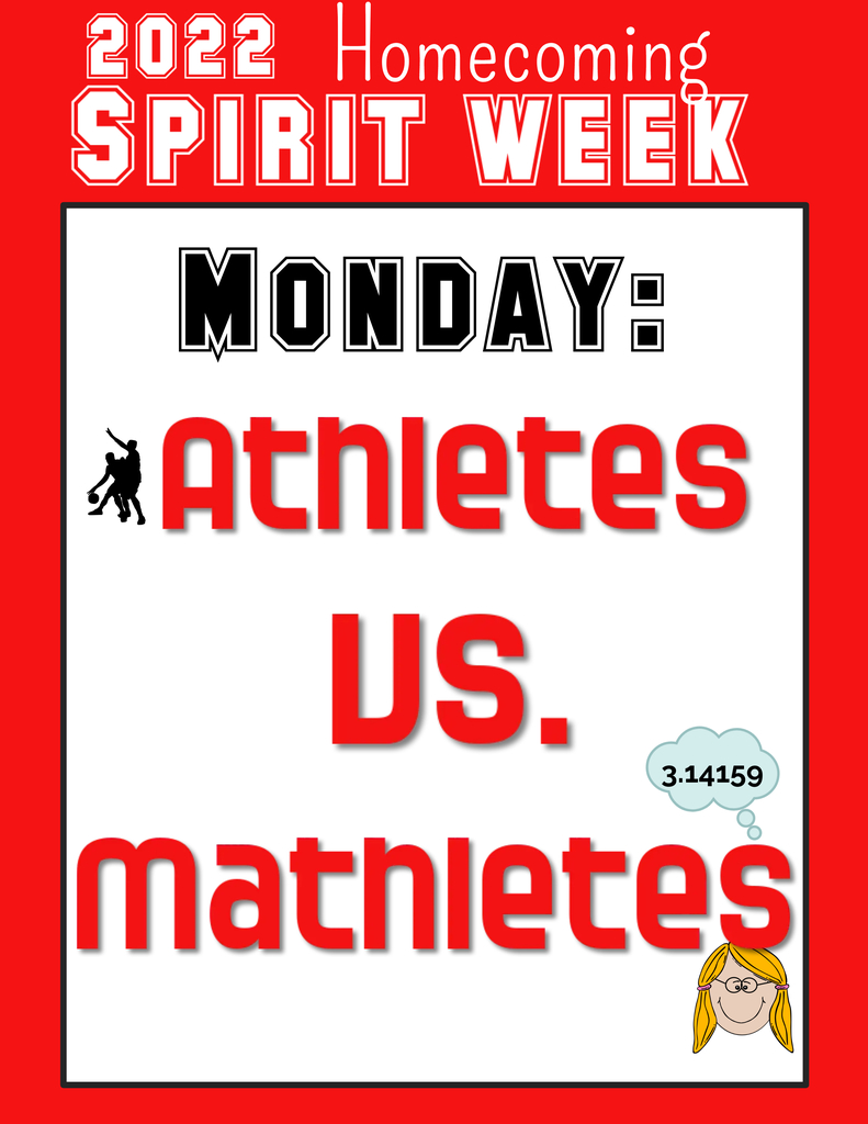 Dress up as an athlete or a mathlete on Monday!