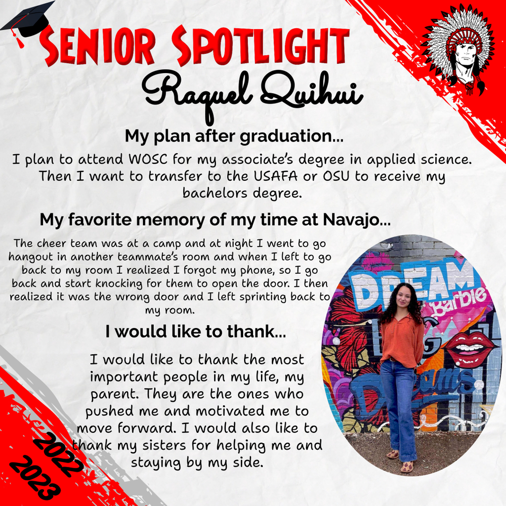 Senior Spotlight, Raquel Quichui
