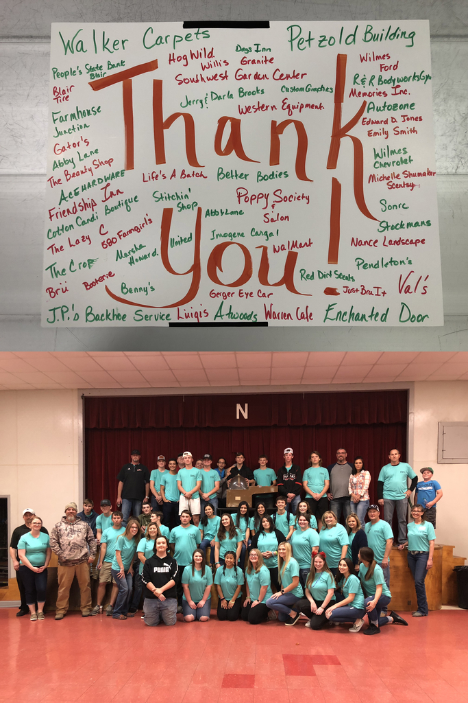 Thank you note and picture of junior class at Fall Carnival